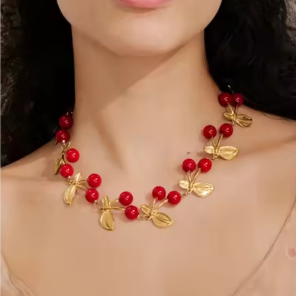 2025 brand New adjustable Cherry Gold Women's Necklace - Picture 4 of 13